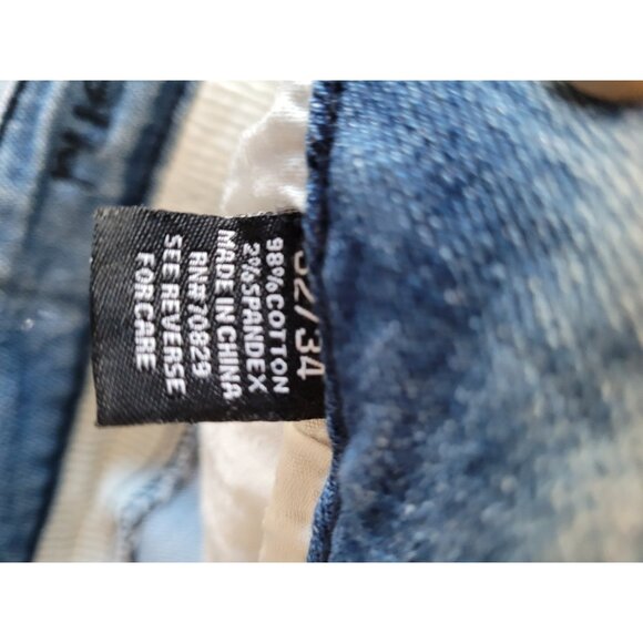 Rue 21 Premium Jeans Mens 32 x 33 Light Wash Destroyed Skinny Supreme Flex - Picture 11 of 13